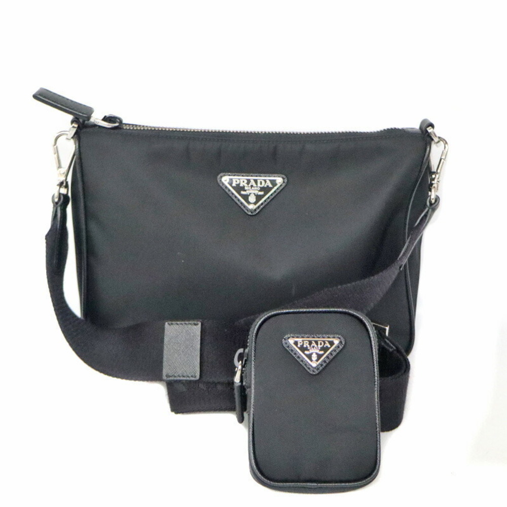 Prada ReNylon shoulder bag Saffiano leather Black